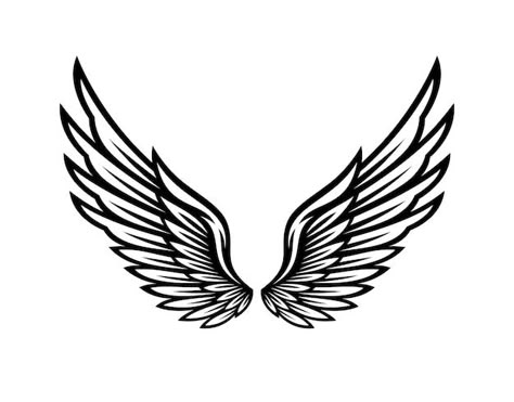 Wings icon vector illustration wings des... | Premium Vector #Freepik #vector #eagle-wings #wings-logo #wings #bird-wings Angel Wings Cartoon, Wings Black And White, Koi Fish Drawing Tattoo, Wind Logo, Eagle Wing Tattoos, Alas Tattoo, Memorial Tattoo Designs, Wings Icon, Wing Tattoos