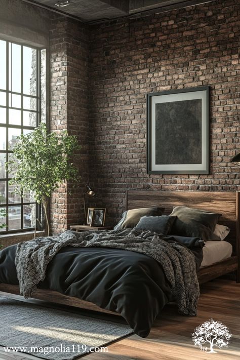 Transform your bedroom into a stylish industrial haven. This article provides expert advice on using industrial bedroom decor to combine functionality with high-end design for a striking effect. Visit our website to learn more! Click now! #Industrial #DecorTips #of #HomeStyle #HomeDecorating #Decor #Kitchens #Style #Appeal #Raw #the #Exploring #HomeInspiration Modern Industrial Bedroom Design, Cozy Industrial Bedroom, Industrial Interior Design Bedroom, Modern Industrial Bedroom, Bedroom Industrial Chic, Loft Apartment Industrial, Loft Aesthetic, Male Bedroom, Industrial Decor Bedroom