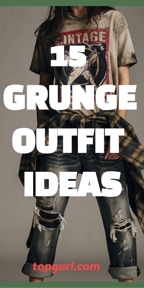 15 Killer Grunge Outfits for the Ultimate ’90s Babe Classy Grunge Outfits Edgy, Vintage Jean Outfits, Timberland 90s Outfit, Flannel 90s Outfit, Black Skater Jeans Outfit, Cool Woman Outfit, How To Style Lace Long Sleeve Shirt, Grown Up Punk Style, Monster Truck Outfit Women