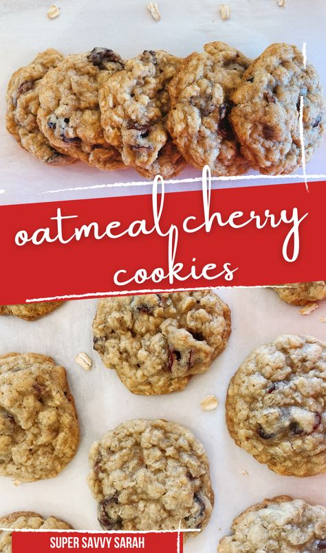 Cookies Dried Cherries, Oatmeal Cookies With Dried Fruit, Oatmeal Fruit Cookies, Recipes Using Dried Sweet Cherries, Dry Cherry Recipes, Oatmeal Cherry Chocolate Chip Cookies, Dried Cherries Cookies, Dried Cherry Desserts, Dried Sweet Cherries Recipe