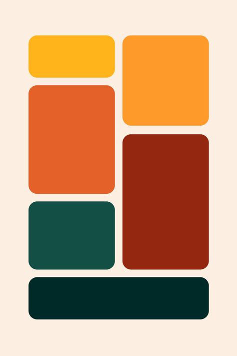 Save this vribrant autumn and Halloween color combo.

Embrace the warmth of autumn with this stunning color palette! 🍂 From a rich red to cozy orange, this autumn color combination is perfect for home decor, fashion, or any project that needs a touch of fall aesthetic. Let this fall color combo inspire your creativity!

Franzi Speer | Graphic Design | Pattern Design | Mockups Teal Yellow Red Color Palette, Red Orange And Blue Color Palette, Color Combos With Orange, Red And Teal Color Palette, Cozy Fall Color Palette, Modern Fall Color Palette, Ice Cream Shop Color Palette, Color Palette Orange Green, Blue Orange Green Color Palette