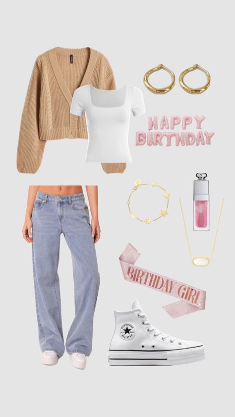 #birthdaygirl 13th Birthday Outfits, Birthday Outfit Ideas For Teenagers, 13th Birthday Outfit Ideas, 13 Year Girl, Birthday Outfit For Teens, Birthday Outfit Ideas, Girls Converse, 13th Birthday, Converse All Star