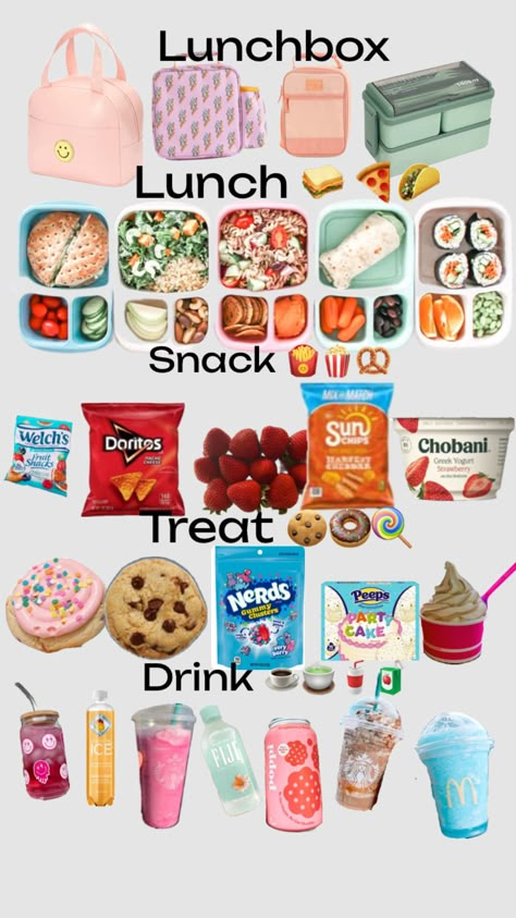 PACK YOUR LUNCH 🎒🍕🍟🍪🍬🥤 Make Your Own Lunch, Quick School Lunches, Homemade School Lunches, Lunch Box Meals, Kids Lunch Box Meals, Lunch Ideas For School, Easy School Lunches, Lunch For School, School Lunch Recipes