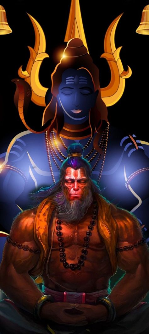 Mahadev Hanuman Hd Wallpaper, Hanuman Ji Shiv Ji, Hanuman Ji Asthetic Picture, Hanuman And Shiva Together Wallpaper, Bajrang Bali Hd Wallpaper, Shiv Hanuman, Hanuman Mahadev, Good Morning Rainy Day, Hanuman Images Hd