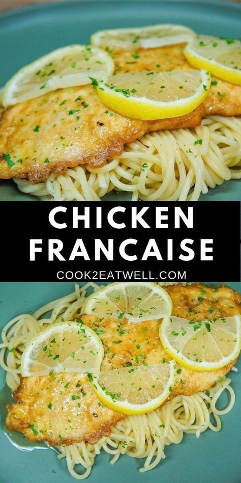 Chicken Francaise Recipe, Chicken Francaise, Chicken Cutlet Recipes, Cutlets Recipes, Chicken Entrees, Chicken Main Dishes, Lemon Sauce, Chicken Cutlets, Winner Winner Chicken Dinner