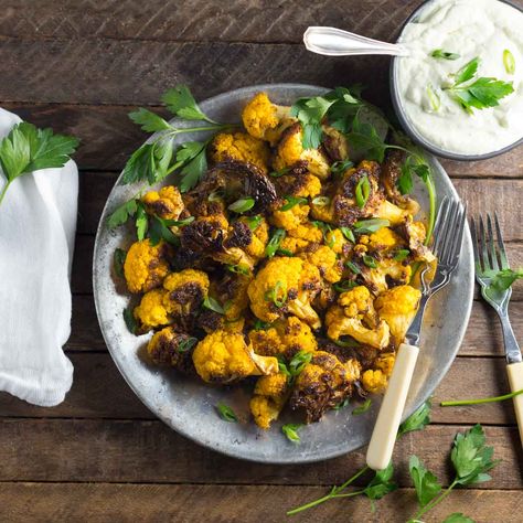 Cumin-Roasted Cauliflower with Whipped Feta Spicy Roasted Cauliflower, Roasted Okra, Cauliflower Alfredo Sauce, Spicy Cauliflower, Okra Recipes, Whipped Feta, Plant Based Eating, Gluten Free Cooking, Cauliflower Recipes