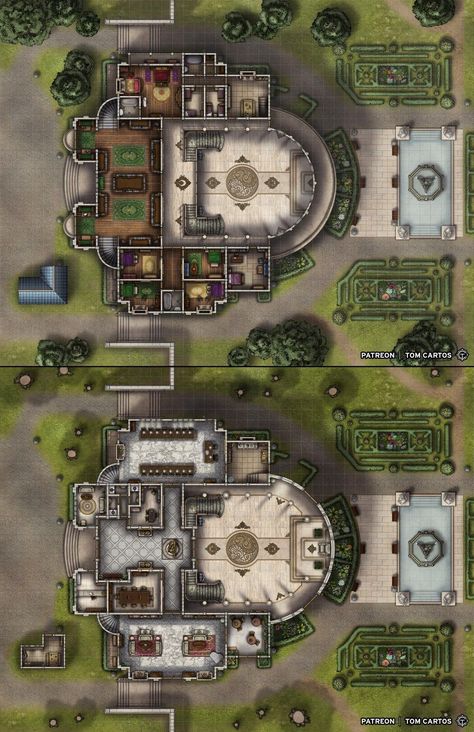 Mansion Battlemap Dnd, Noble Estate Map Dnd, Dnd Palace Map, Dnd Estate Map, Castle Rpg Map, Palace Battlemap, Dnd Mansion Map, Mansion Battlemap, Dnd Castle Map