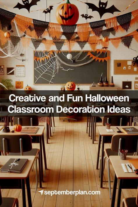 Creative and Fun Halloween Classroom Decoration Ideas Halloween Decorations For A Classroom, Halloween Decor Kindergarten, Halloween Classroom Party Decorations, Halloween Decoration Ideas For School, Classroom Decorations Halloween, Halloween Class Party Decorations, Halloween Decoration For Classroom, Halloween Dance Ideas School, Spooky Classroom Decorations