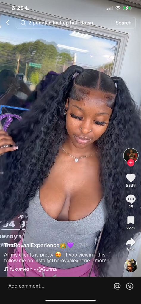 Sew In With 2 Ponytails, 2 Ponytails Half Up Half Down Black Women, Sew In Two Ponytail Hairstyles, Cute Ponytails With Weave, Half Up Half Down Quick Weave 2 Ponytails, Two Ponytails With Weave Half Down, Two Ponytails Half Up Half Down Quick Weave, Sew In With Two Ponytails, Half Up Half Down Quick Weave Two Ponytails