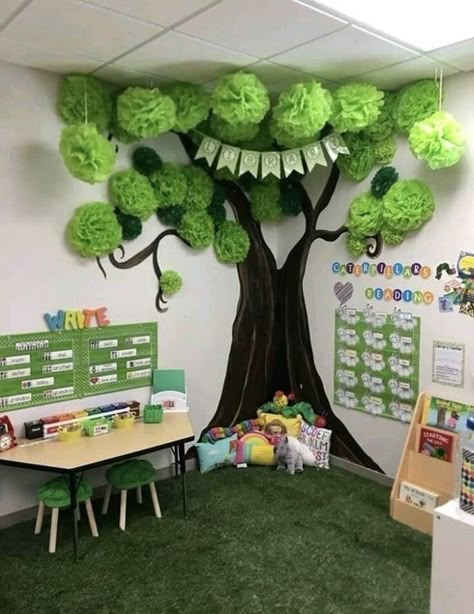 Classroom Tree, Jungle Theme Classroom, Paper Trees, Diy Classroom Decorations, Classroom Wall Decor, Preschool Classroom Decor, Art Classroom Decor, Theme Nature, Decor Studio