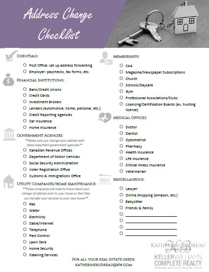 Address Change Checklist Places To Change Address When Moving, Moving Address Change Checklist, Address Change Checklist, Change Address Checklist, Change Of Address Checklist, Moving Out Checklist, Open House Checklist, Moving Timeline, Fall Cleaning Checklist