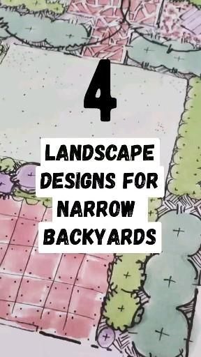 Small Narrow Garden Ideas, Small Narrow Garden, Narrow Patio Ideas, Narrow Landscape, Narrow Garden Ideas, Patio Layout Ideas, Illustrated Landscape, Narrow Gardens, Gardening Design Layout