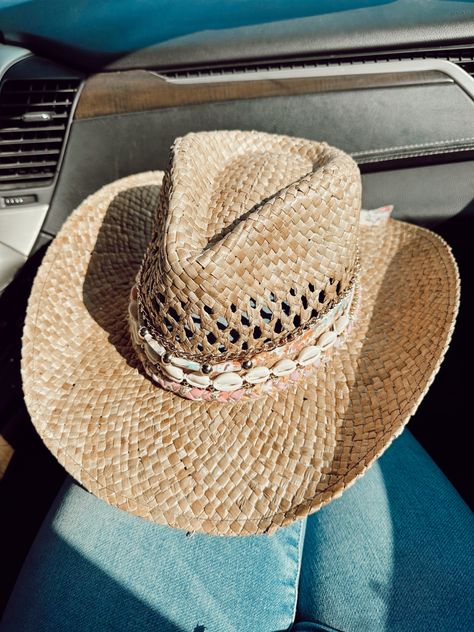 Cowgirl Beach Hat, Cute Cowboy Hat, Coastal Cowgirl Hat Ideas, Beach Cowgirl Hat, Costal Cowboy Hat, Coastal Cowgirl Hat, Beach Hats, Summer Hat, Trendy Hats