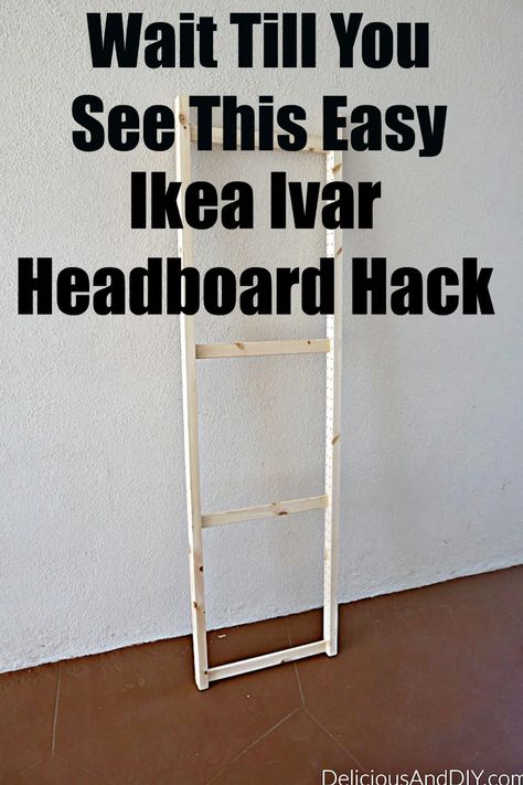 Ivar Headboard Hack, Diy Ikea Ivar, Diy King Size Headboard, Ikea Headboard Hack, Brimnes Headboard, Headboard Hack, Diy King Headboard, Ikea Headboard, Small Bedroom Hacks