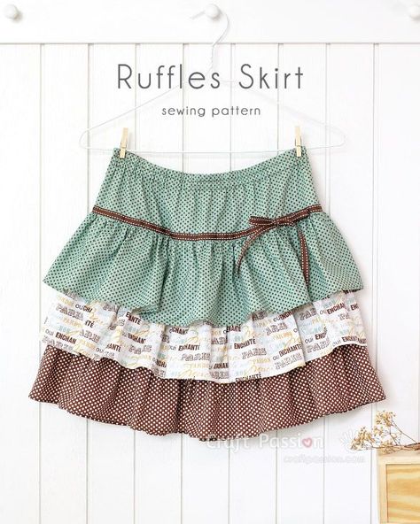 Layered Skirt Pattern, Ruffle Skirt Tutorial, Ruffle Skirt Pattern, Girls Skirt Patterns, Ruffles Skirt, Toddler Skirt, Skirt Sewing Pattern, Sewing Kids Clothes, Skirt Patterns