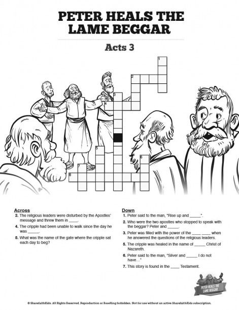 Peter And John Heal A Lame Man Coloring Page