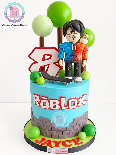 Roblox fondant cake Roblox Fondant Cake, Roblox Birthday Cake, Cake Designs For Boy, Mickey Mouse Birthday Cake, 17 Birthday Cake, Roblox Cake, Roblox Character, Creative Cake Decorating, Simple Birthday Cake