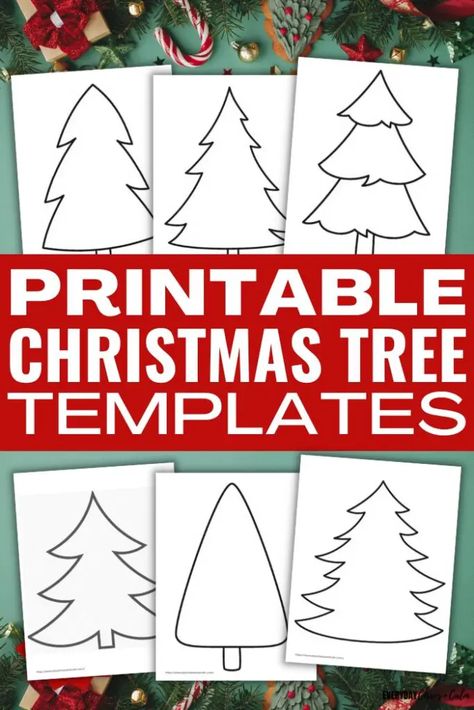 Free Printable Christmas Tree Template For Crafts Free Christmas Tree Silhouette, Simple Christmas Tree Printable, Clip Art Christmas Tree Free Printable, Pine Tree Outline Printable, Winter Tree Template, Christmas Wood Crafts Patterns Free Printable, Template Christmas Tree, Christmas Tree Sewing Projects, Felt Christmas Tree Pattern Templates Free Printable