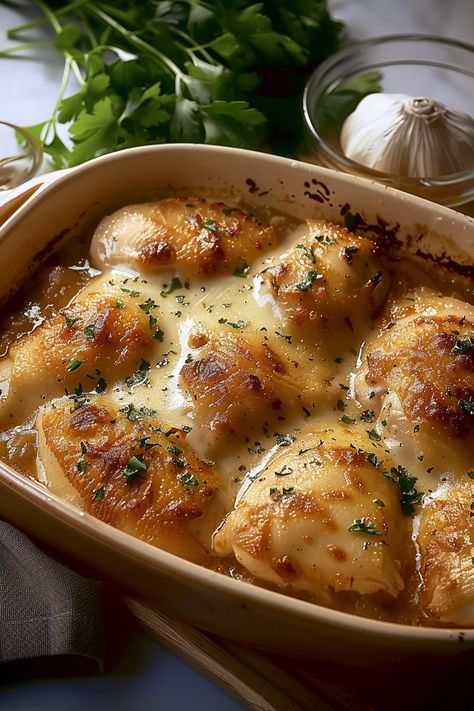 Tender Chicken Delight - Creamy and Cheesy Recipe Yummy Chicken Thigh Recipes, Chicken Recopes, Chicken Delight Recipe, Cheesy Chicken Recipe, Chicken Delight, Gourmet Chicken, Chicken Recipies, Cheesy Recipes, Tender Chicken