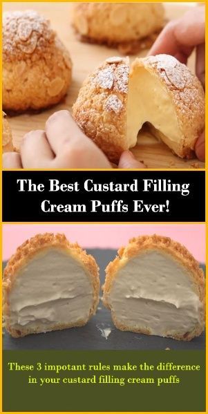 Cream Puffs Recipe Easy, Cream Puff Filling, Pastry Cream Recipe, Pastry Cream Filling, Cream Puff Recipe, Puff Recipe, Custard Recipes, Custard Filling, Cream Puff