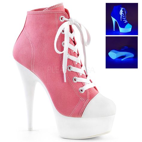 Allstar Converse, Sneaker High Heels, Neon White, Alternative Shoes, Jewelry Goth, Goth Shoes, Clothing Jewelry, White High Heels, Pleaser Shoes