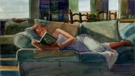 Belinda Del Pesco Galleria D'arte, Reading Art, Woman Reading, Reading A Book, Gustav Klimt, Fine Art Gallery, Original Fine Art, Art Blog, Female Art