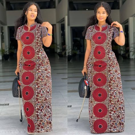 Chitenge Dresses, Long Ankara Dresses, Below The Knee Dress, Ankara Long Gown, Dresses By Style, Ankara Long Gown Styles, African Attire Dresses, Long African Dresses, Ankara Gowns