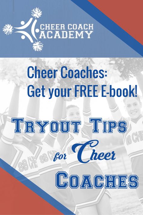 Tryouts are just around the corner!  Download your FREE e-book Tryout Tips for Cheer Coaches  #cheercoaches #cheertryouts https://cheercoachacademy.mykajabi.com/p/tryout-tips-for-cheer-coaches Middle School Cheer Coach, Cheer Coach Binder Printables Free, Cheer Formations, Cheerleading Tryouts, Cheer Music, Cheerleading Tips, Cheer Tryouts, Varsity Cheer, Cheer Gear