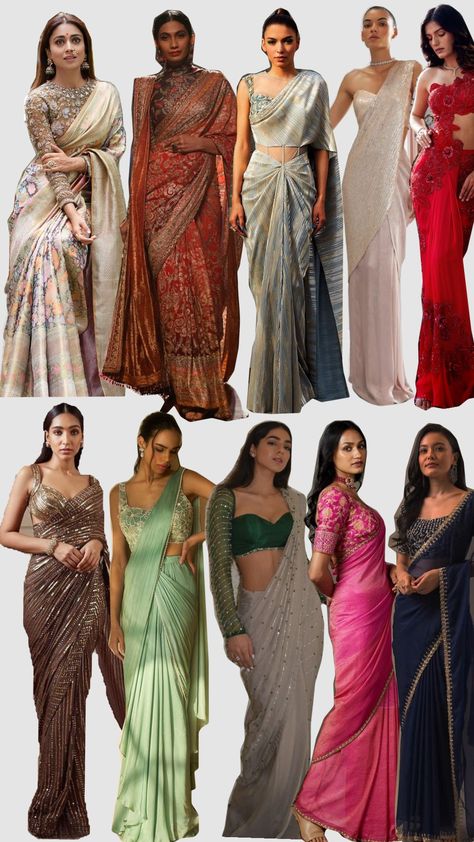 ✨️Indian Saree Inspo✨️ Types Of Sarees Names, Sarees Names, Sabyasachi Mukherji, Dramatic Romantic, Romantic Classic, True Winter, Of Sarees, Desi Fashion Casual, Bright Winter