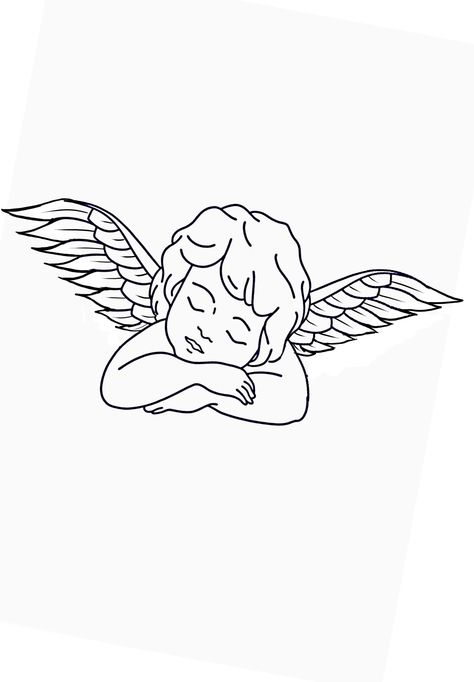 Angel Tattoo Stencil Outline, Angel With Arrow Tattoo, Angel Pencil Drawings, Angles Tattoos, Simple Angel Drawing, Angel Outline Tattoo, Minimalist Angel Tattoo, Angel Tattoo Sketch, Cute Tattoo Stencils