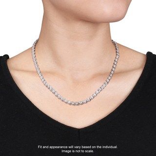 Stella Grace Sterling Silver 1/2 Carat T.W. Diamond Necklace Single Line Diamond Necklace, Sapphire Tennis Necklace, White Sapphire Necklace, Diamond Tennis Necklace, Helzberg Diamonds, Moissanite Necklace, Classic Necklace, Single Line, Tennis Necklace