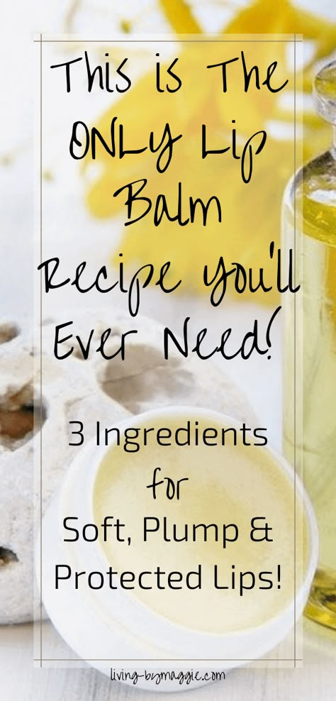 Lip Balm Recipe With Beeswax -min 3 Ingredient Lip Balm Recipe, Diy Lip Care Recipes, Best Diy Lip Balm, Lip Balm With Beeswax Diy, Diy Homemade Lip Balm, Homemade Beeswax Lotion, Beeswax Balm Recipe, Homemade Lip Moisturizer, Diy Lip Balm Recipes How To Make