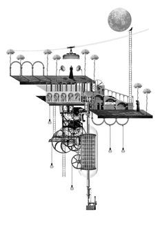 Collage Architecture, Architecture Drawing Presentation, Invisible Cities, Architecture Portfolio Design, Architecture Collage, Layout Architecture, Architecture Graphics, Architecture Illustration, Diagram Architecture