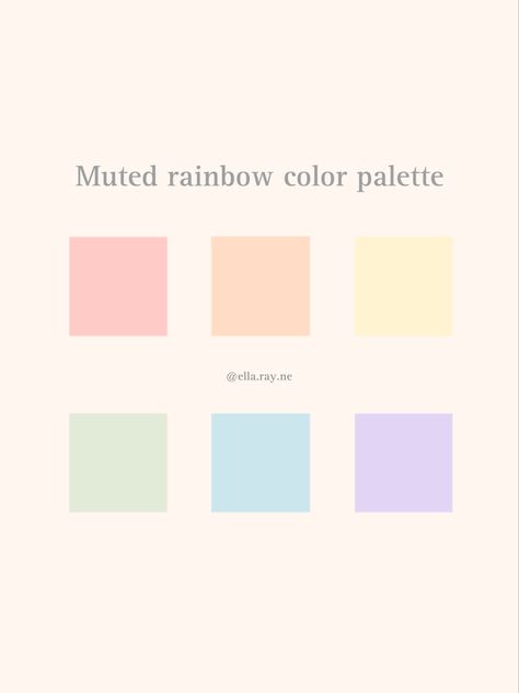 Pastel Bedroom Color Scheme, Soft Rainbow Palette, Kids Pastel Color Palette, Pastel Rainbow Colour Palette, Nursery Color Palette Girl, Rainbow Pastel Color Palette, Kindergarten Color Palette, Soft Rainbow Color Palette, Girls Bedroom Color Palette