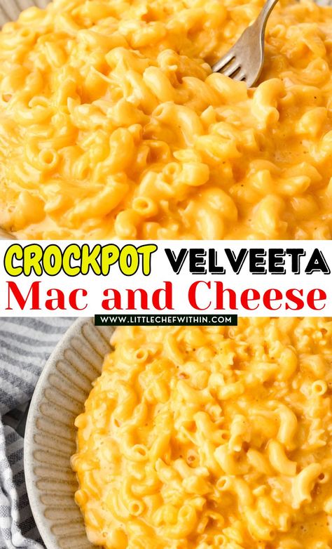 This creamy Crockpot Velveeta Mac and Cheese is the ultimate comfort food! An easy slow cooker recipe with Velveeta and cheddar for a rich, cheesy dish the whole family will love. Great for holidays, potlucks, or cozy dinners! Crock Pot Macaroni And Cheese Velveeta, Mac N Cheese Velveeta Easy, Crockpot Velveeta Mac And Cheese Recipe, Mac And Cheese Crockpot Velveeta, Slow Cooker Velveeta Mac And Cheese, Crockpot Creamy Mac And Cheese Recipe, Macaroni And Cheese Recipe With Velveeta, Mac And Cheese Recipe Velveeta Crockpot, Home Made Mac And Cheese Easy Velveeta