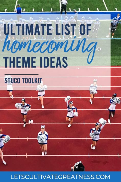 Homecoming Theme Ideas, Dance Theme Ideas, Homecoming Dance Ideas, High School Student Council, Homecoming Dance Themes, Pep Rally Themes, Assembly Games, Spirit Week Themes, School Dance Themes