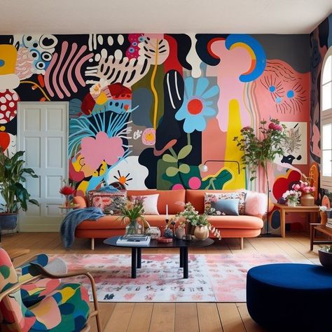 Maximalism Home, Estilo Kitsch, Maximalism Interior, Maximalist Interior Design, Cabinets Bedroom, Tattoo Garden, Colourful Living Room Decor, Colorful Apartment, Maximalist Interior