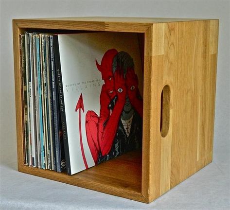 Music Box Design Vinyl LP Storage Box - Oiled Oak - Analogue Seduction Vinyl Lp Storage, Vinyl Record Storage Box, Record Storage Box, Ikea Units, Record Box, Record Boxes, Vinyl Display, Lp Storage, Wood Working Ideas