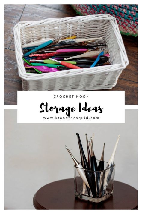 Crochet Hook Storage Ideas Crochet Hook Organization, Knitting Needle Storage Ideas, Crochet Hook Storage Ideas, Hook Storage Ideas, Crochet Hook Display, Crochet Holder For Hooks, Hook Holder Crochet Pattern, Crocheted Crochet Hook Holder, Crochet Hook And Knitting Needle Storage