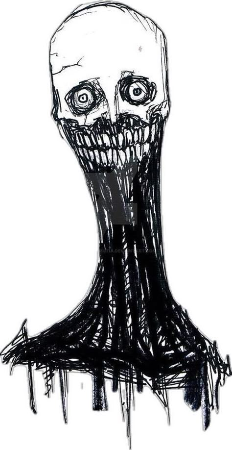 Scary Face Reference Drawing, Horror Anime Sketch, Scary Black And White Drawings, Unsettling Drawing Ideas, Horror Faces Drawing, Scary Zombie Art, Creepy Creature Drawing, Scary Line Art, Scary Drawing Tutorial