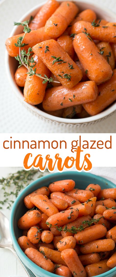 Cinnamon and brown sugar glazed carrots recipe Cinnamon Glazed Carrots, Cinnamon Carrots, Glazed Baby Carrots, Brown Sugar Glazed Carrots, Glazed Carrots Recipe, Carrots Recipe, Holiday Side Dish, Brown Sugar Glaze, Vegetables Side Dishes