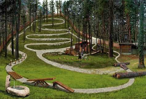 Technical training parcour for bikes Naturno • Sports Ground » Sentres Bike Pump Track, Trail Building, Pump Track, Mtb Trails, Bike Pump, Tourist Office, Bike Trail, Natural Playground, South Tyrol