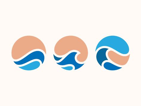 Waves by Yoga Perdana on Dribbble Wave Logo Design, Logo Rond, Sea Logo, Church Branding, Surf Logo, Logo Generator, Wave Logo, Inspiration Logo Design, Water Logo