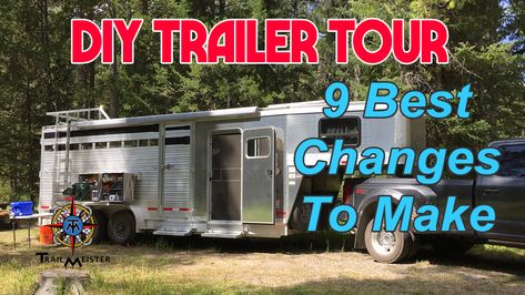 Living Quarters Horse Trailer Hacks, Horse Trailer Living Quarters Organization, Diy Weekender Horse Trailer, Gooseneck Horse Trailer Living Quarters Diy, Horse Trailer Must Haves, Weekender Horse Trailer Ideas, Horse Trailer Makeover, Diy Horse Trailer Living Quarters, Horse Trailer Diy