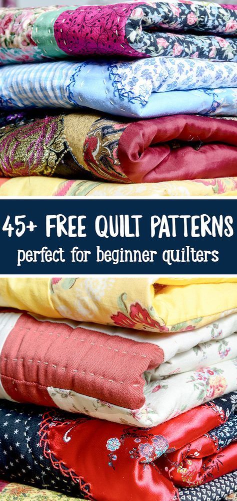 Puff Quilts, Beginner Quilt Patterns Free, Beginner Quilting Projects, Quilting Designs Patterns, Quilt Sewing Patterns, Easy Quilt, Beginner Quilt Patterns, Easy Quilt Patterns, Free Quilt Patterns