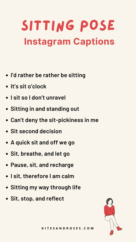 Looking for sitting pose captions? Here are the quotes and sayings that reflect poise and serenity. Pose Quotes Instagram, Caption For Looking Back Pose, Sitting Pose Captions For Instagram, Sitting Captions Instagram, Captions For Sitting Pose, Sitting Captions, Sit Quotes, Pose Captions, Pose Quotes