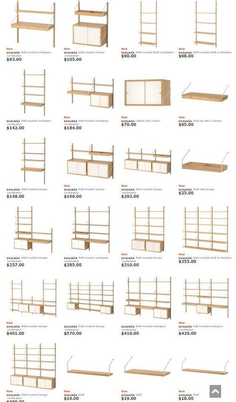 All-new: Ikea’s modular Svalnas Scandinavian-modern style shelving. This is sure to be a big hit: It’s very much in the style of famed Poul Cadovius Royal System / Cado modular shelving — but at a fraction of the cost. The Idea Svalnas shelves and standards are bamboo; the Cados still made today in Denmark have […] Style Shelving, Store Shelves Design, Ikea New, Pharmacy Design, Retro Renovation, Retail Shelving, Regal Design, Store Interiors, Modular Shelving