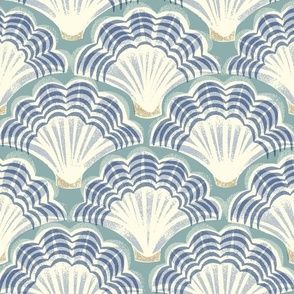 Shell Pattern Design, Jellyfish Pattern, Ocean Pattern, Scallop Pattern Design, Sea Print Pattern, Shell Print Pattern, Blue Shell Wallpaper, Blue Shells Wallpaper, Shell Tiles