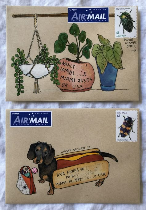 great idea to use some of moms drawings Mom Drawing, Pen Pal Ideas, Snail Mail Art, Art Envelopes, Mail Art Envelopes, Snail Mail Pen Pals, Easy Disney Drawings, Mail Ideas, Letter Ideas