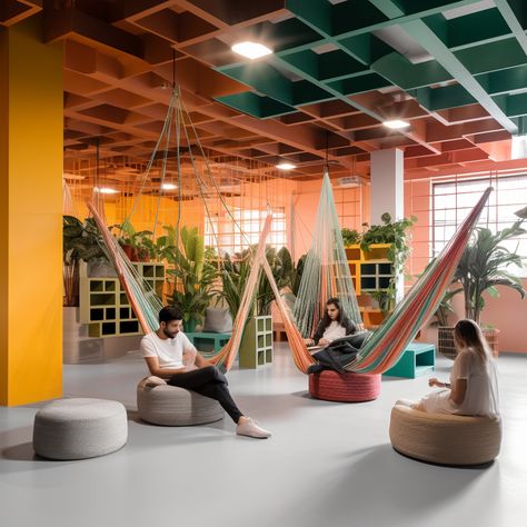 Cozy Corporate Office, Corporate Office Design Workspaces, Kursi Ban, Coworking Office Design, Coworking Design, Google Office, Coworking Space Design, Student Lounge, Neural Pathways